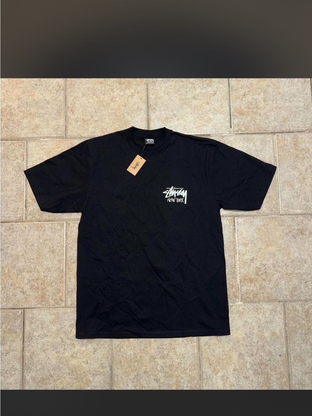 STUSSY New York Black Logo Tee